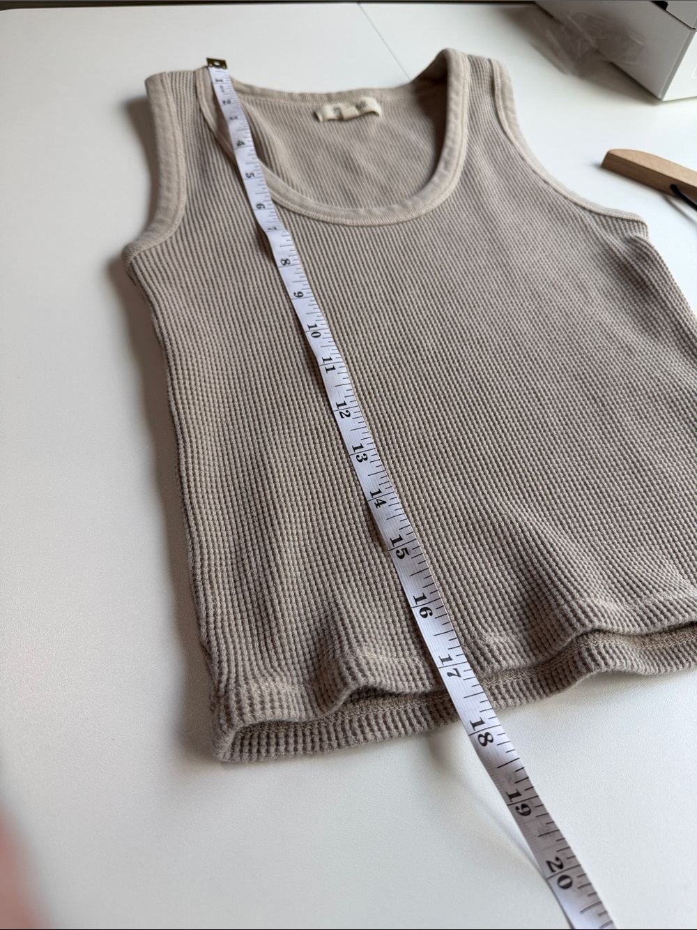 Madewell Neutral Waffle Knit Tank Top — Light Beige XXS - Picture 7 of 7